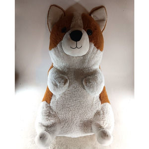 Corgi Dog Plushie Red Fawn Pied 24" Plushie